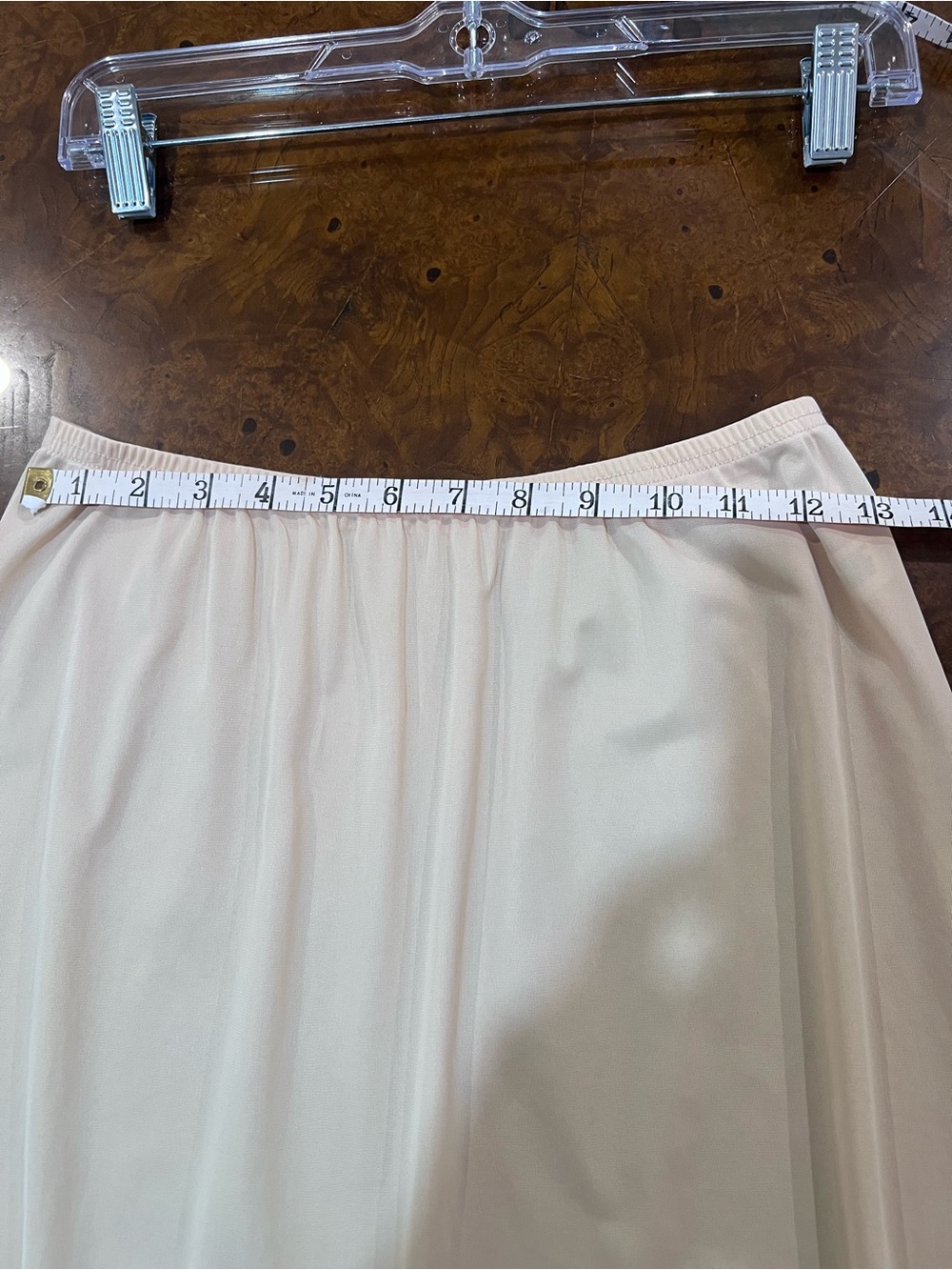 Vintage Vanity Fair Beige Half Slip Petticoat Lace Pleated Hem Size M/L USA Made - Picture 3 of 7